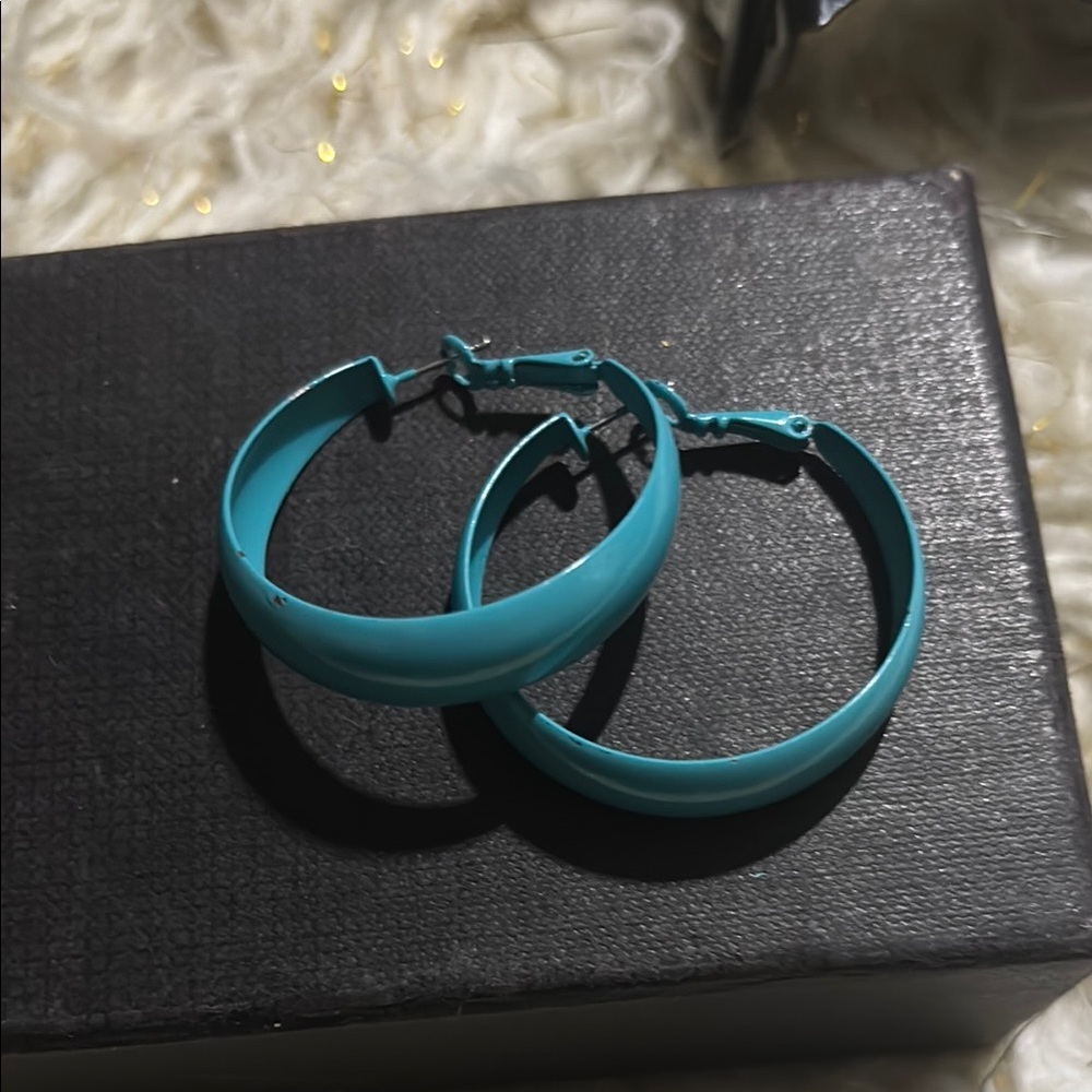 Elegant Turquoise Hoop Earrings